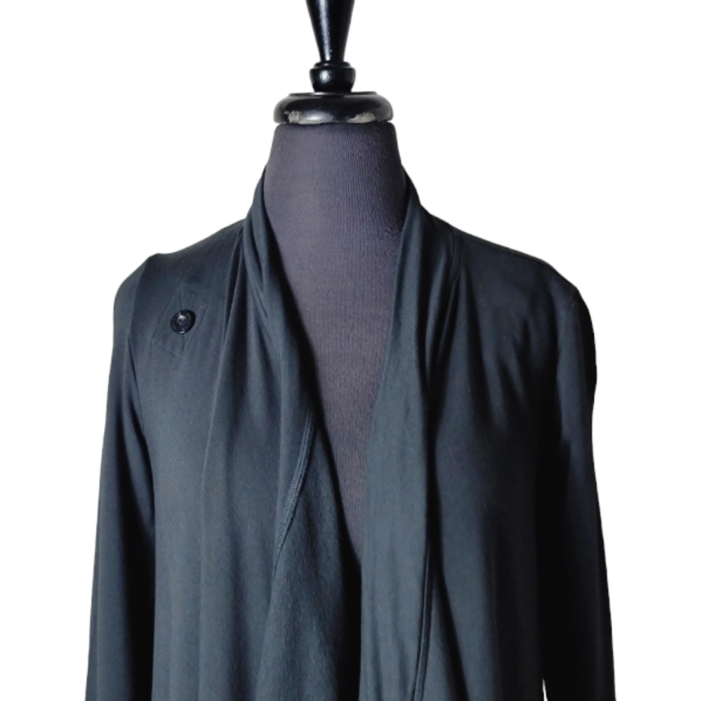 MPG Mondetta women's S/P black open front asymmetrical performance cardigan - Picture 4 of 8